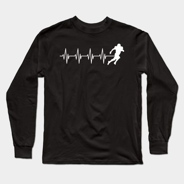 Football Heartbeat Long Sleeve T-Shirt by KC Happy Shop